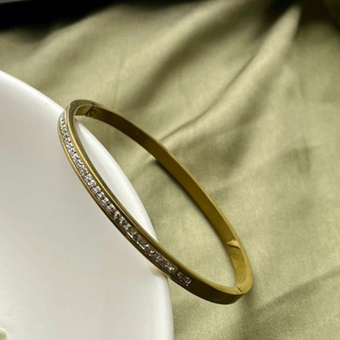 Slim Crystal Bangle Bracelet Gold