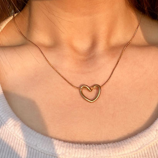 Minimalist Heart Charm Necklace