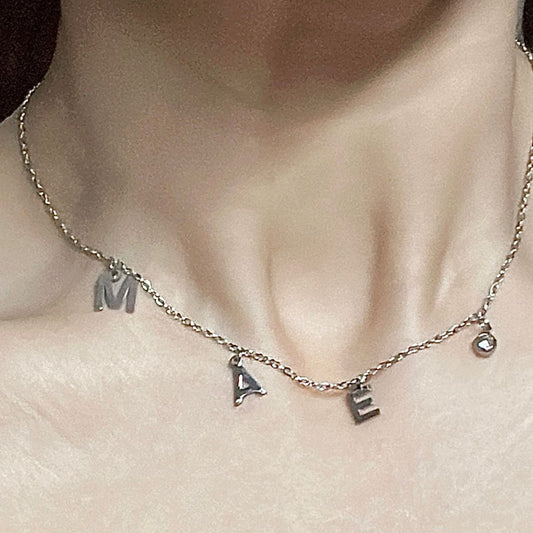 Personalized Letter Charm Necklace ! Custom Initial Pendant Chain