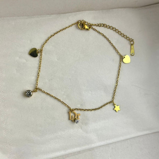 Gold Tone Multi Charm Chain