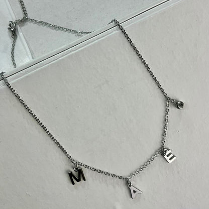 Personalized Letter Charm Necklace ! Custom Initial Pendant Chain