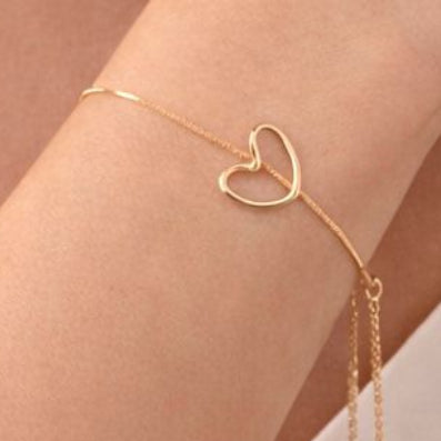 Gold Open Heart Bracelet